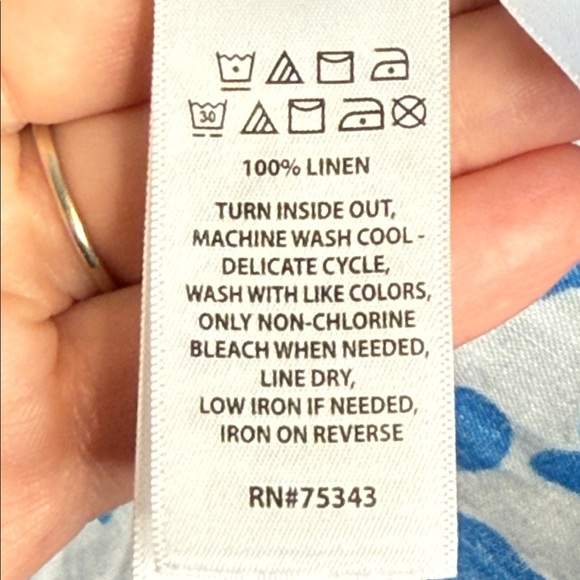 Rachel Zoe Women's Leaf Print Linen Short Sleeve Collared Button Front Shirt XL - Picture 4 of 5